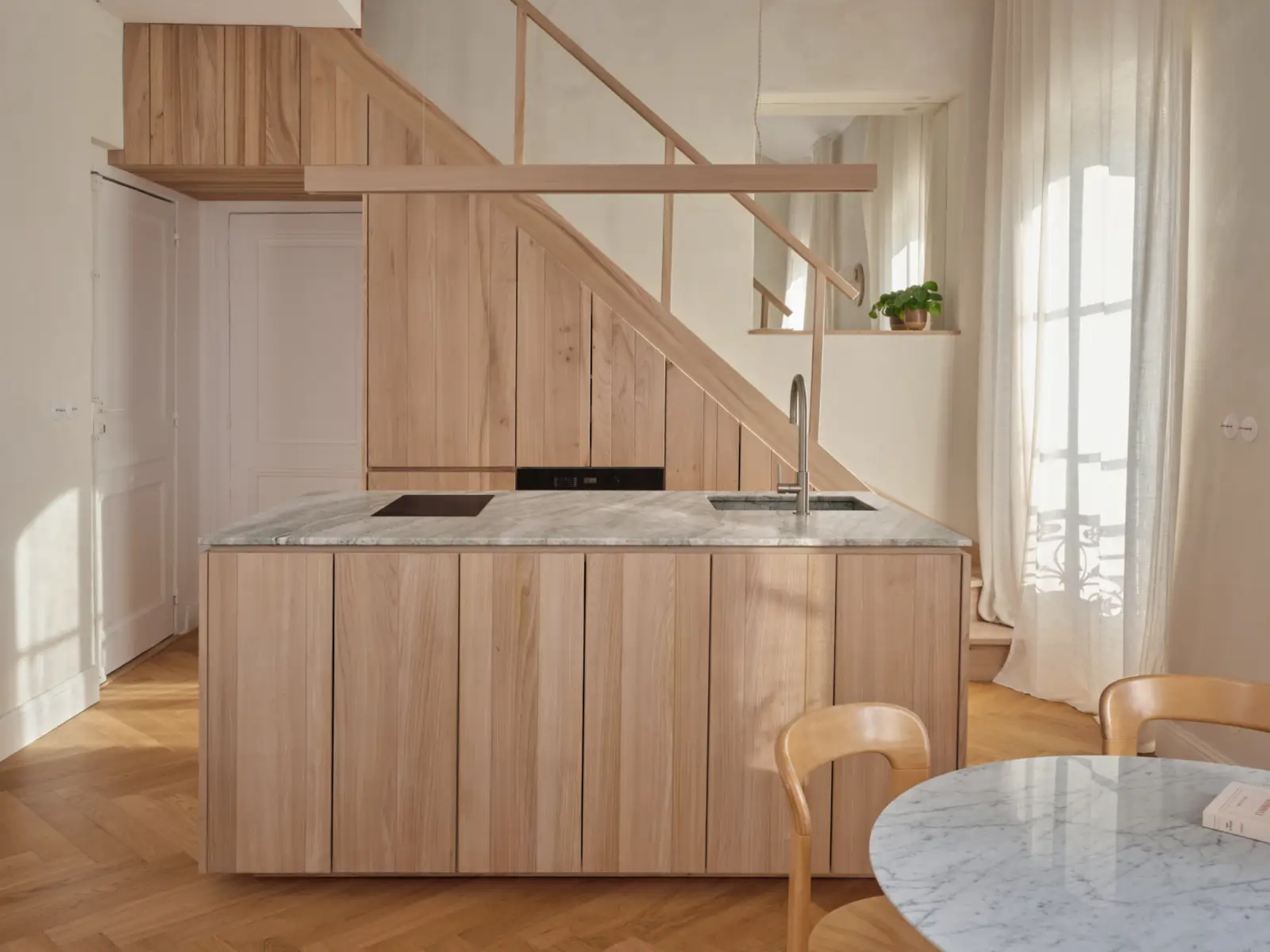 St Georges Appartement cuisine bois menuiserie